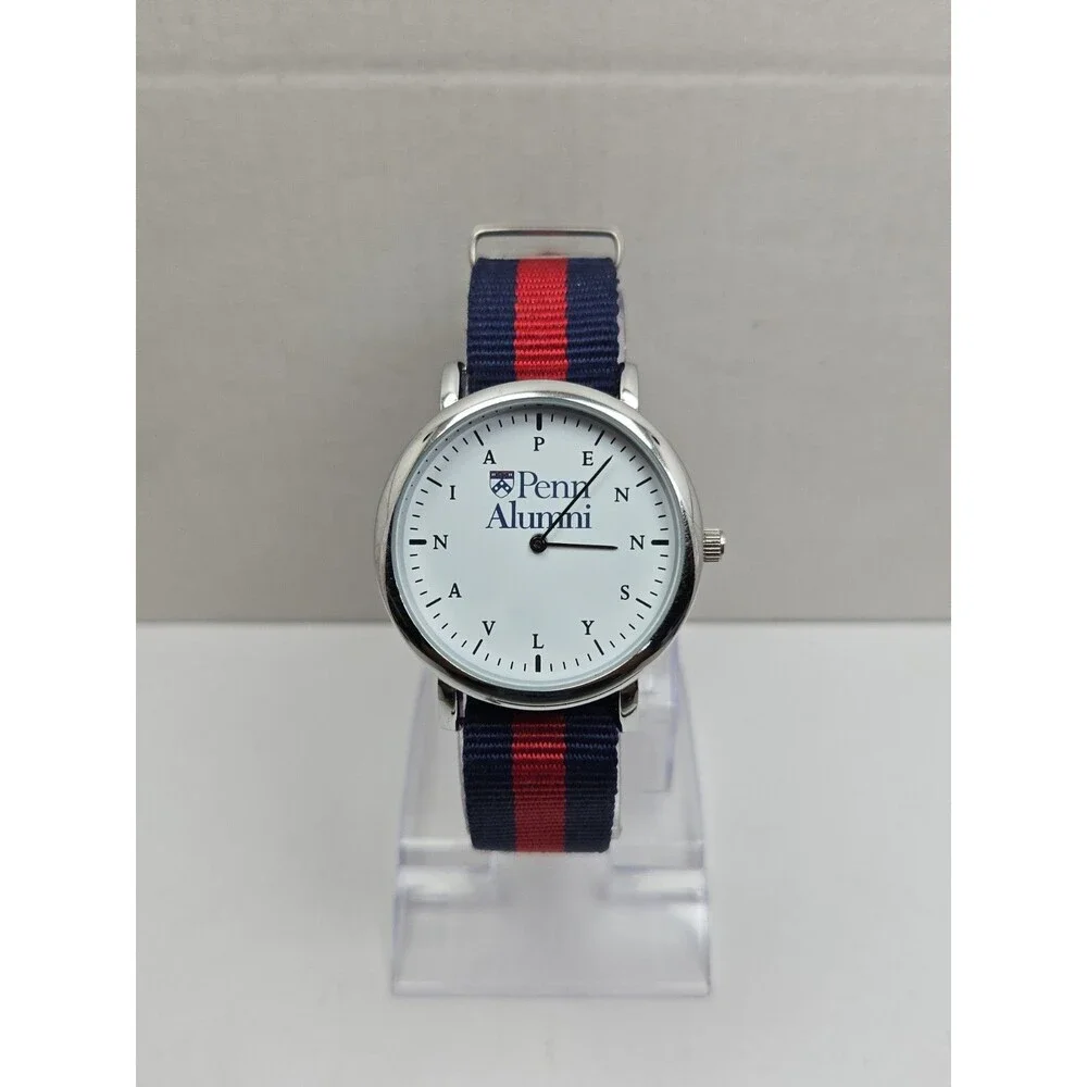 University Of Pennsylvania 38mm Alumni Watch Maroon Blue Fabric Band New Battery